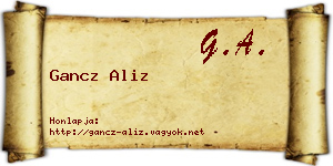 Gancz Aliz névjegykártya